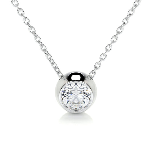 1.00 Carat · Round Solitaire ·   14K White Gold pendant pendant