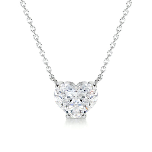 1.00 Carat · Heart Solitaire ·   14K White Gold pendant pendant