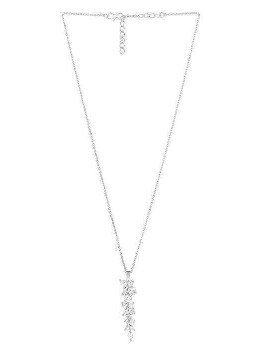 925 Silver Flower Bond Necklace with Chain Box