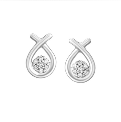 925 Silver Half love Earrings