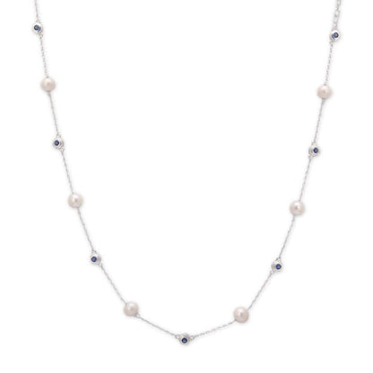 925 Silver Blue stone Necklace