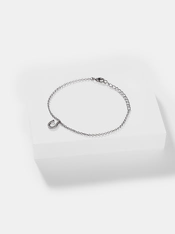 925 Silver One Letter Bracelet