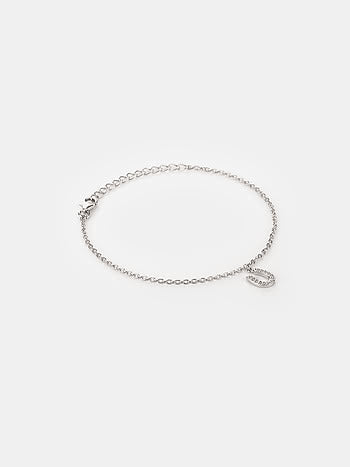 925 Silver One Letter Bracelet