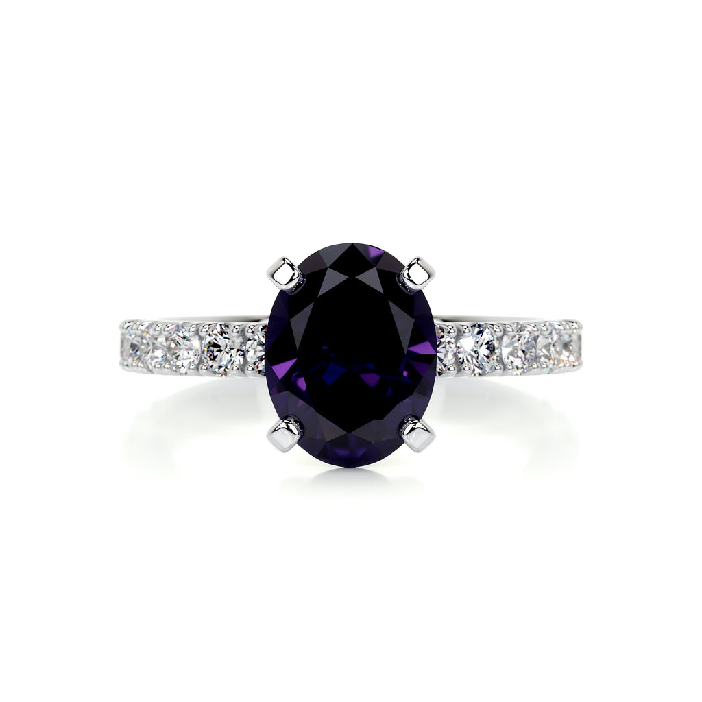 3 Carat · Oval Pave · Sapphire · 14K White Gold Gemston