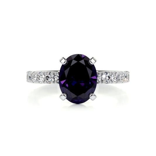 3 Carat · Oval Pave · Sapphire · 14K White Gold Gemston