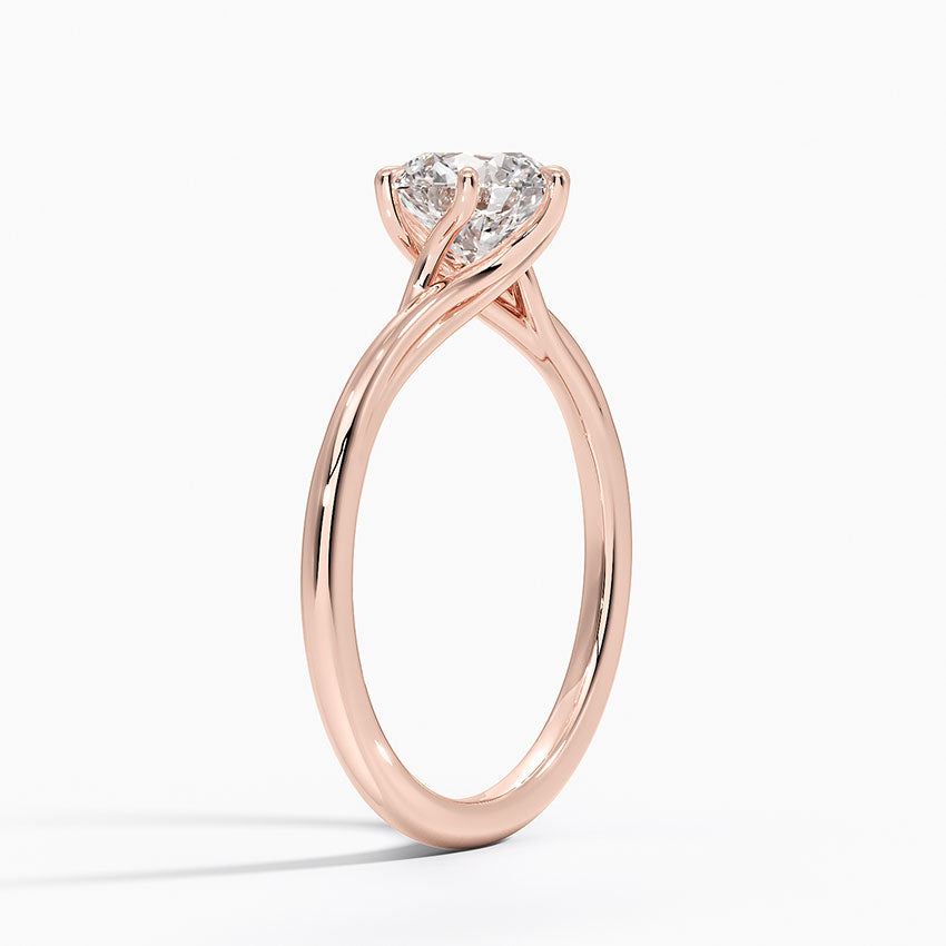 Delilah Twist  6 prong  Hidden Halo ring