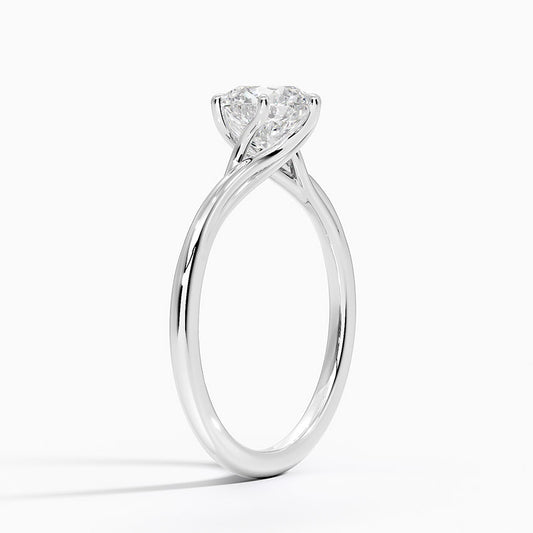 Delilah Twist  6 prong  Hidden Halo ring