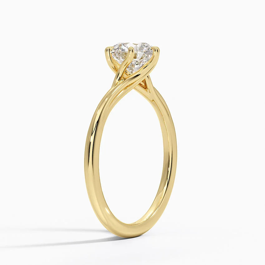 Delilah Twist  6 prong  Hidden Halo ring