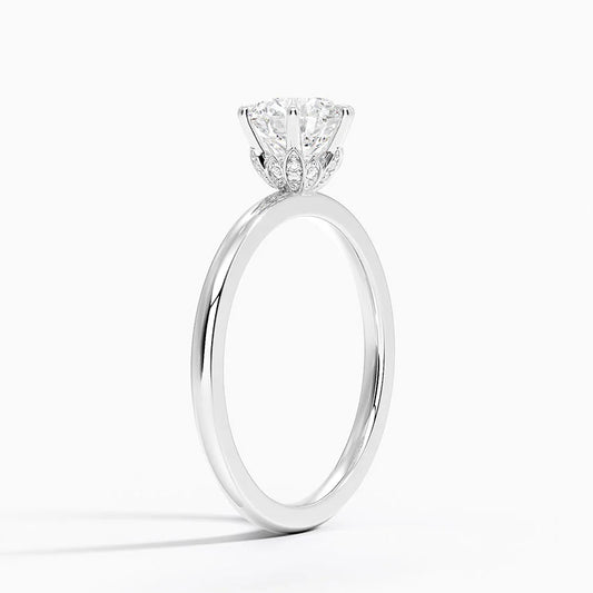 Petals 4 prong  solitaire ring