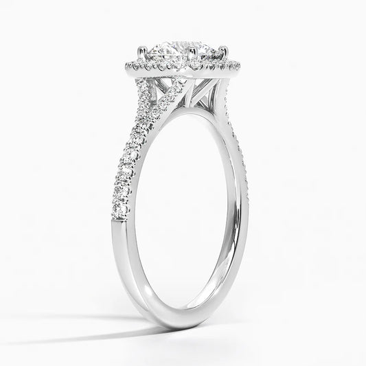 Joy Half-Coverage Ring 4 Prong Halo