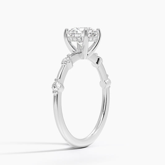 Aimey 4 prong  Hidden Halo ring