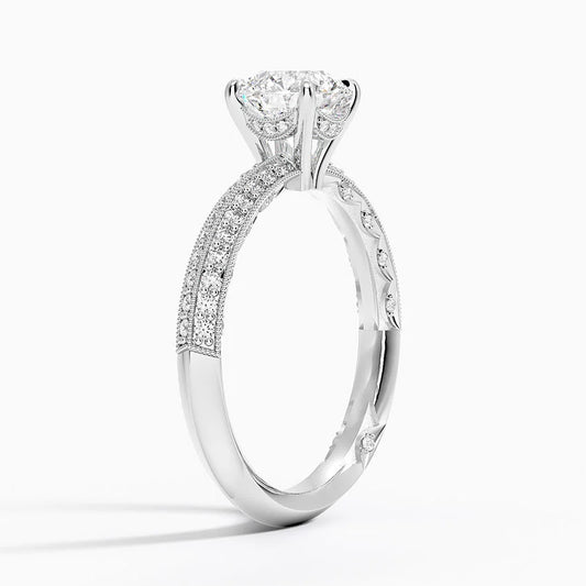 Tacori Sculpted Crescent Knife Edge 4 prong Hidden Halo ring