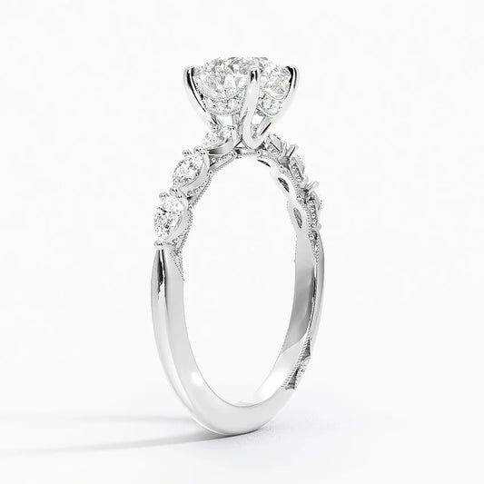 Tacori Sculpted Crescent Pear 4 prong  Hidden Halo ring