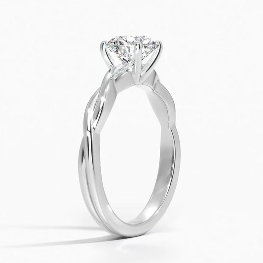 Twist Vine 4 prong  solitaire ring