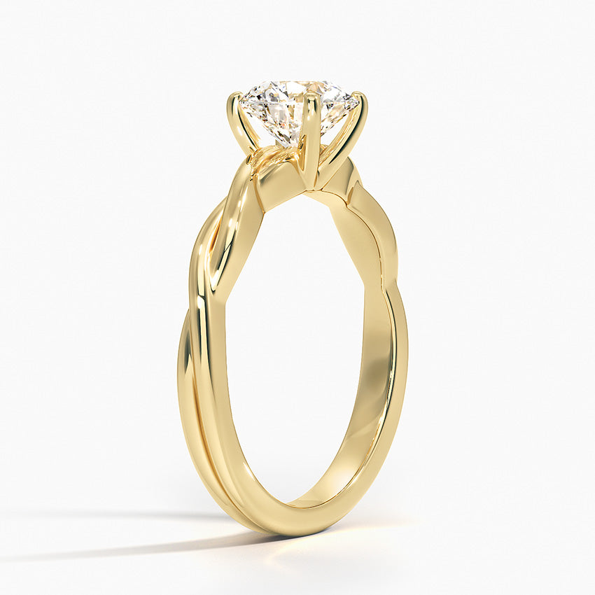 Twist Vine 4 prong  solitaire ring