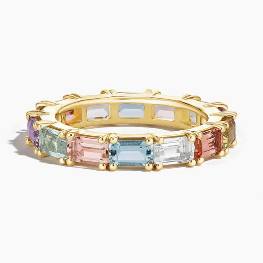 DG - Fashion Emerald-Cut Multi Colored Gemstone Ring