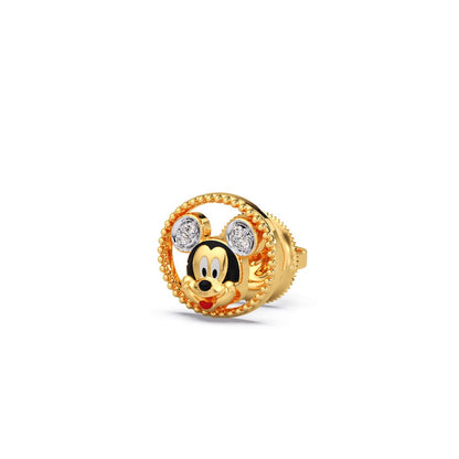 Gold Mickey Diamond Earrings