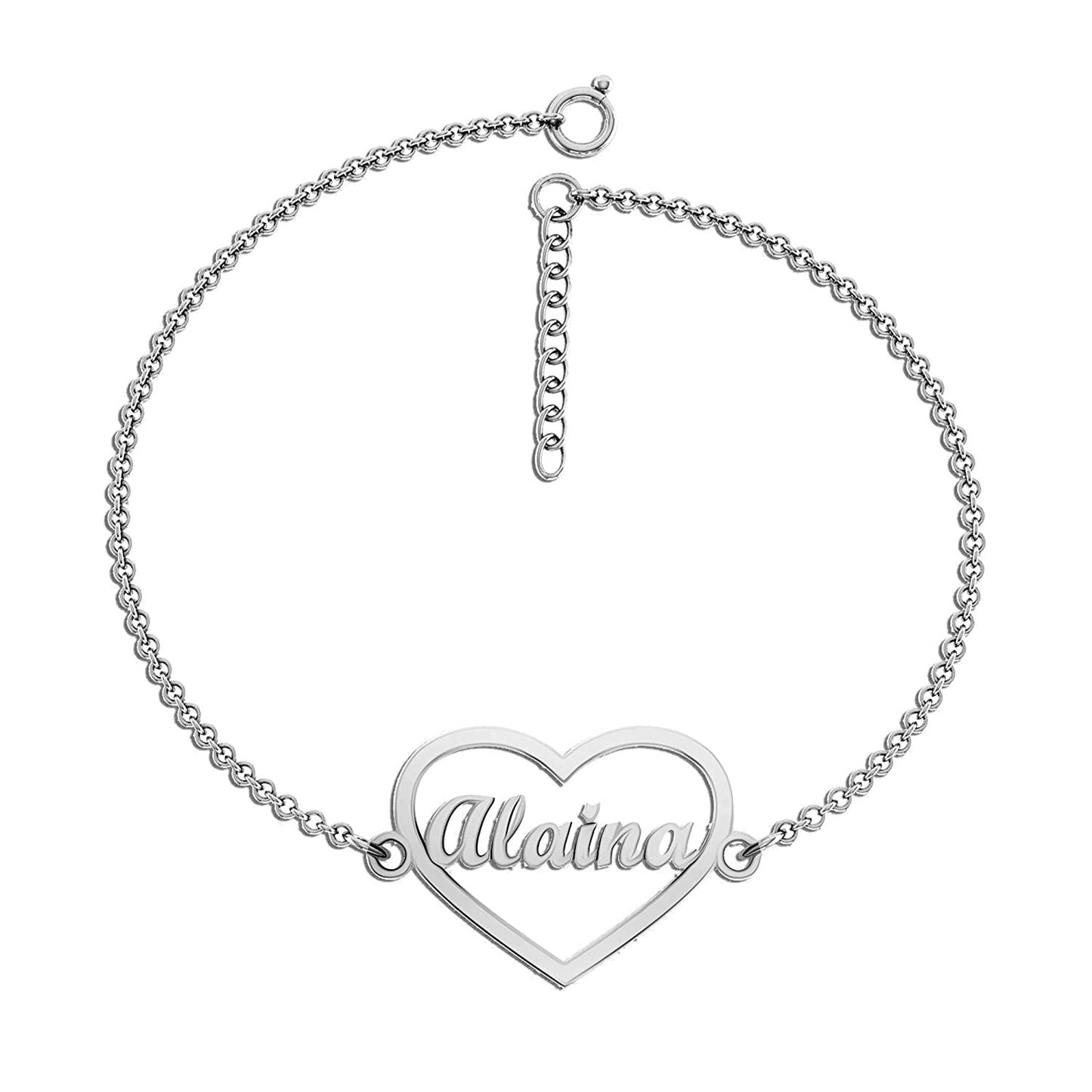 Personalized Heart Chain Bracelet