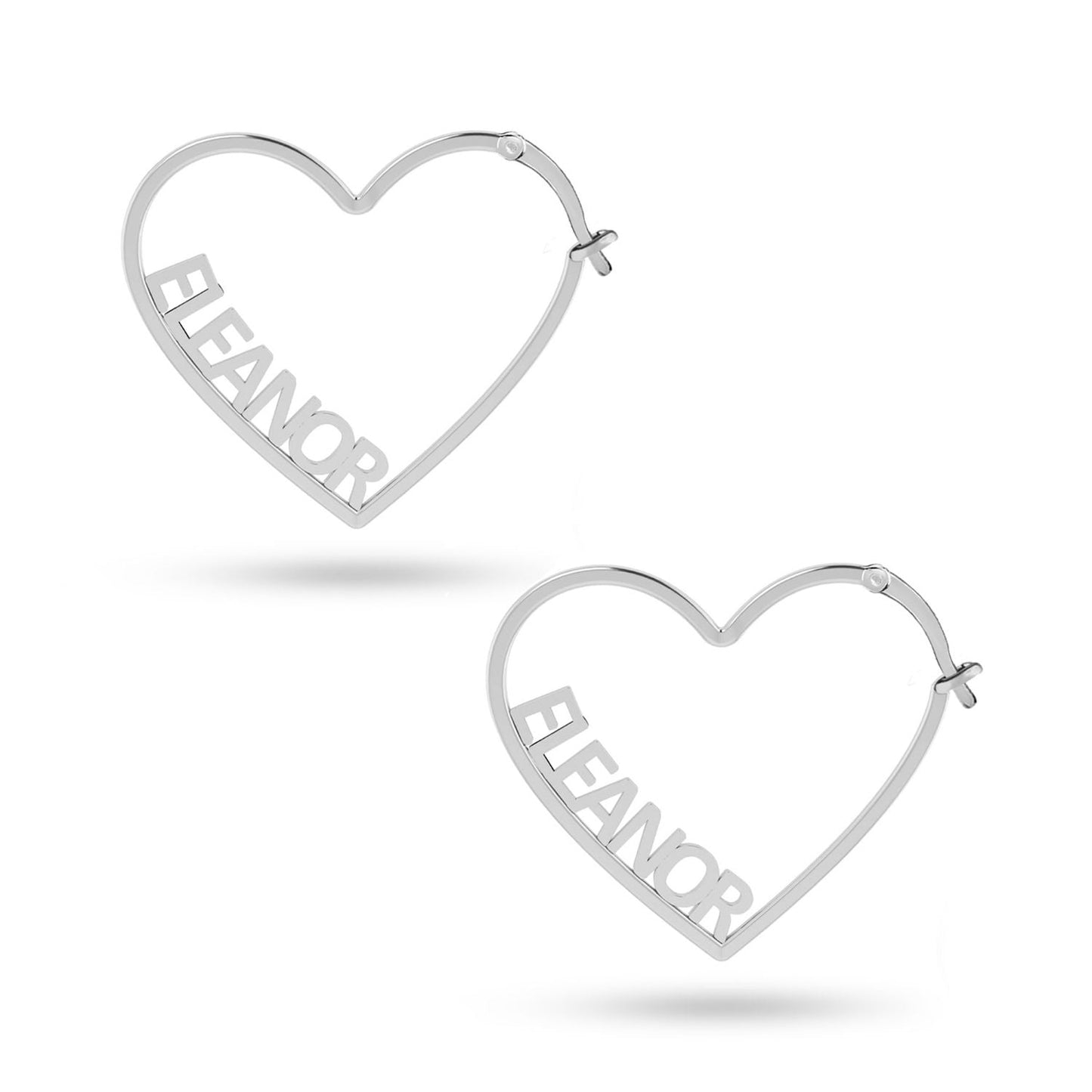 Personalized 925 Sterling Silver Heart Earring