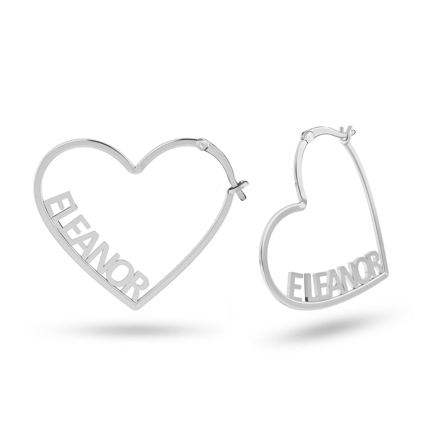 Personalized 925 Sterling Silver Heart Earring