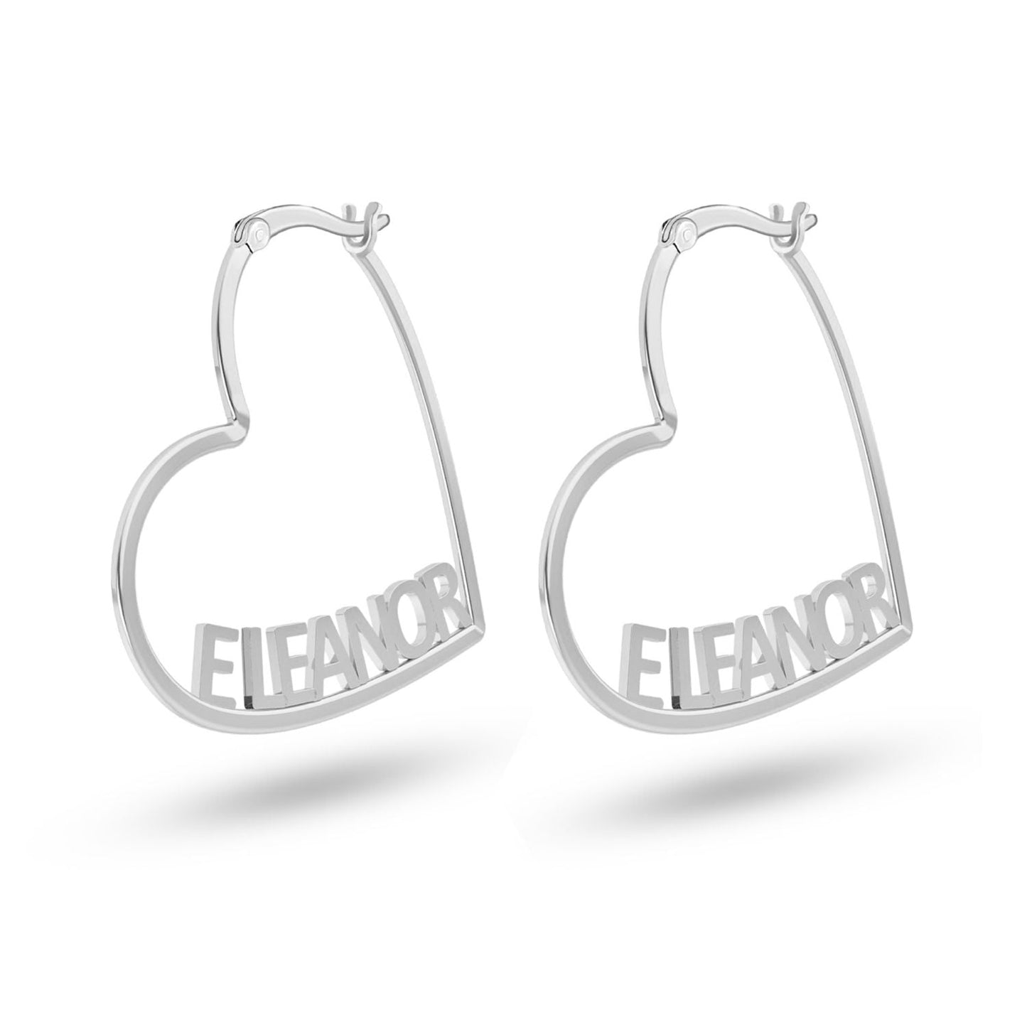 Personalized 925 Sterling Silver Heart Earring