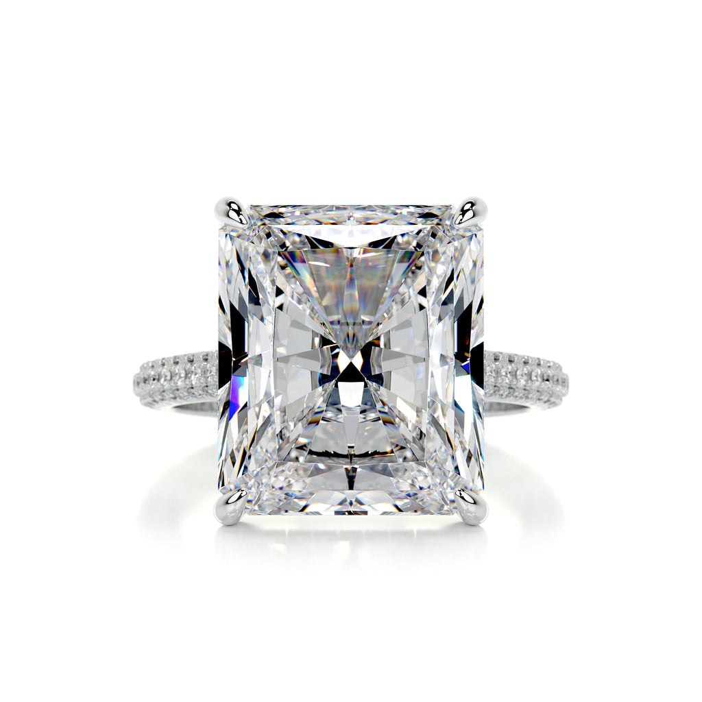 8 Carat · Radiant Hidden Halo ·   14K White Gold Moissanite Rings