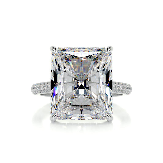 8 Carat · Radiant Hidden Halo ·   14K White Gold Moissanite Rings