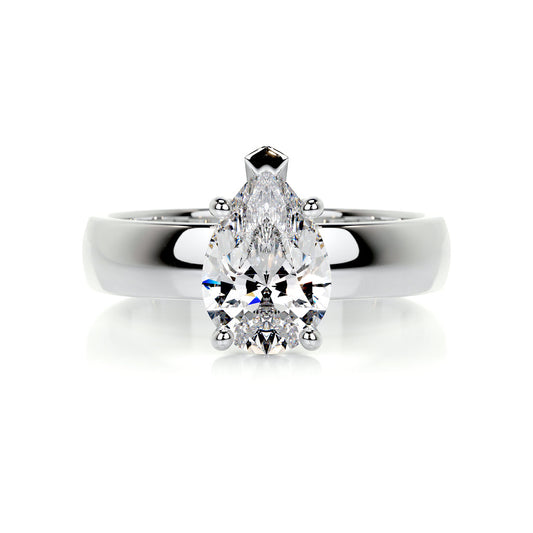 1.5 Carat · pear Solitaire ·   14K White Gold Pear Cut Engagement Ring