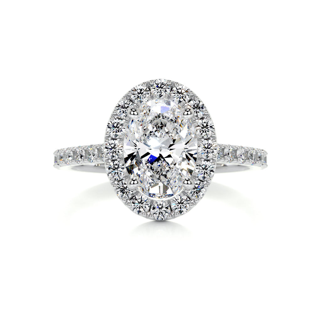 1.3 Carat · Oval Halo ·    14K White Gold