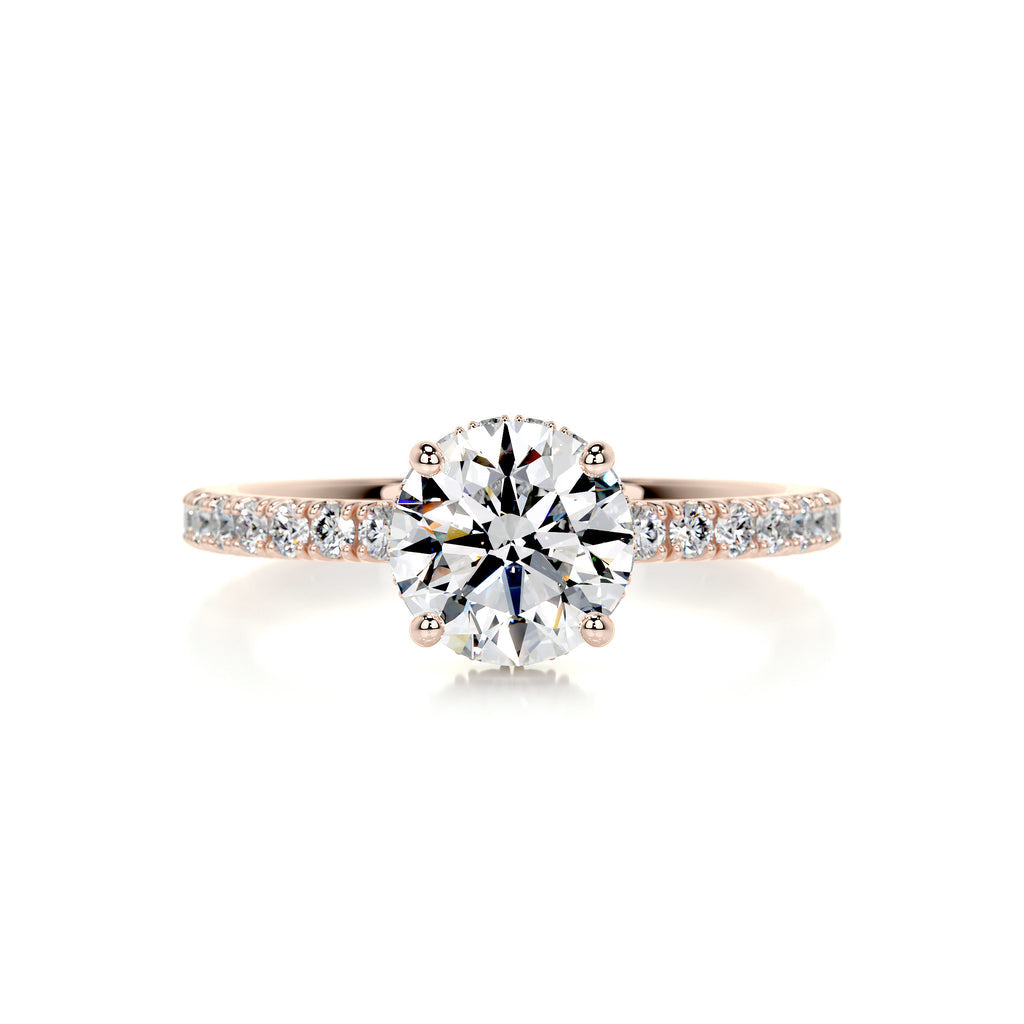 1.35 Carat · Round Hidden Halo ·   14K Rose Gold