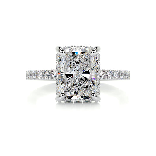 2.5 Carat · Radiant Hidden Halo ·   14K White Gold Radiant Cut Diamond Engagement Rings