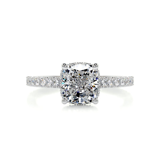 2 Carat · Cushion Hidden Halo ·   14K White Gold Cushion Cut Diamond Engagement ring