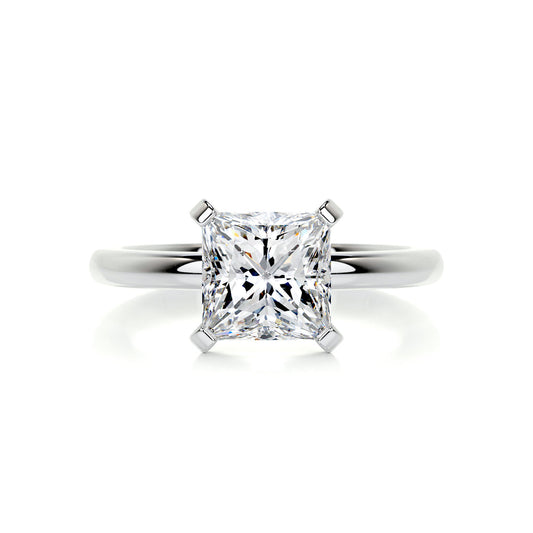 2 Carat · Princess Solitaire ·   14K White Gold Princess Cut Diamond Engagement Ring