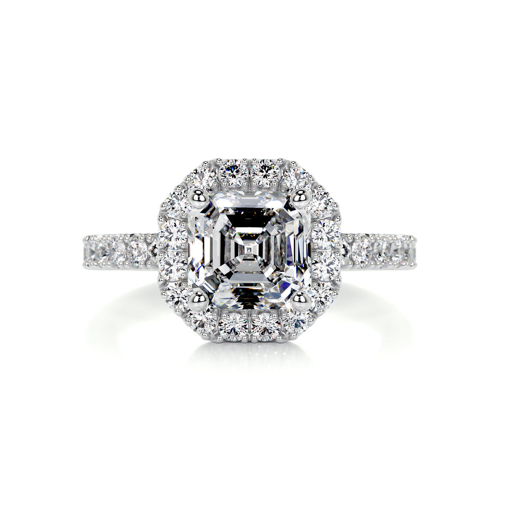 2 Carat · Asscher Halo ·   14K White Gold  Asscher Cut Diamond Engagement ring