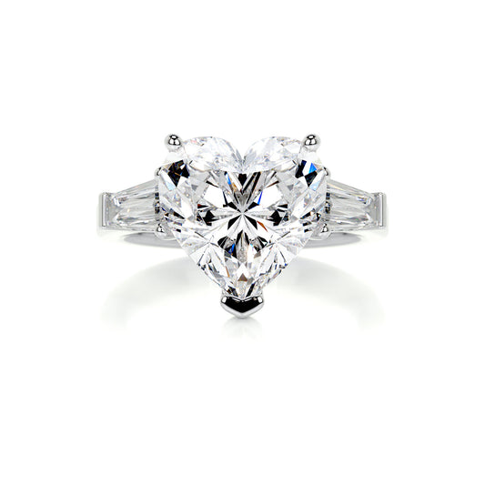 3.2 Carat · Heart 3 Stones ·   14K White Gold Heart Cut Diamond Engagement Ring