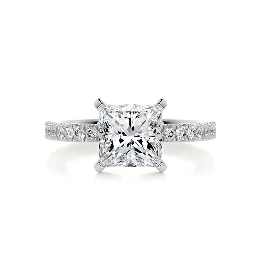 2.3 Carat · Princess Pave ·   14K White Gold Princess Cut Diamond Engagement Ring