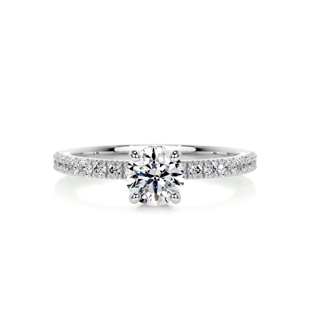 0.80 Carat · Round Hidden Halo ·    14K White Gold