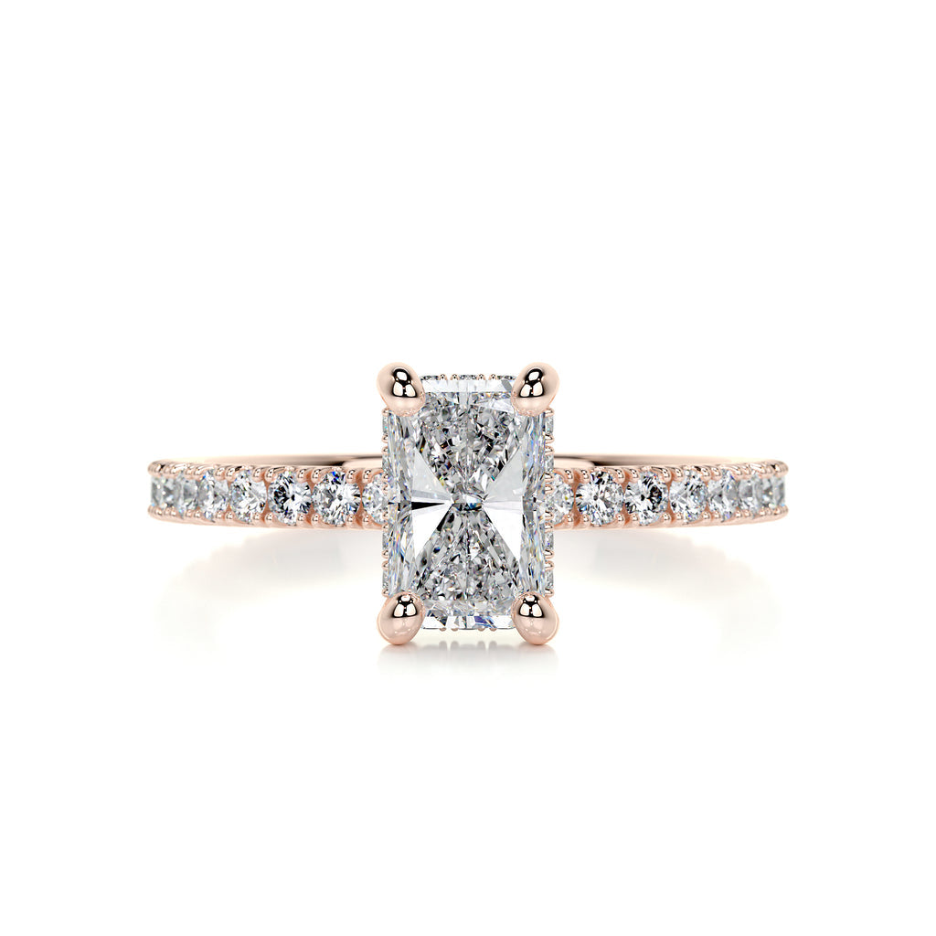 1.5 Carat · Radiant Hidden Halo ·   14K Rose Gold