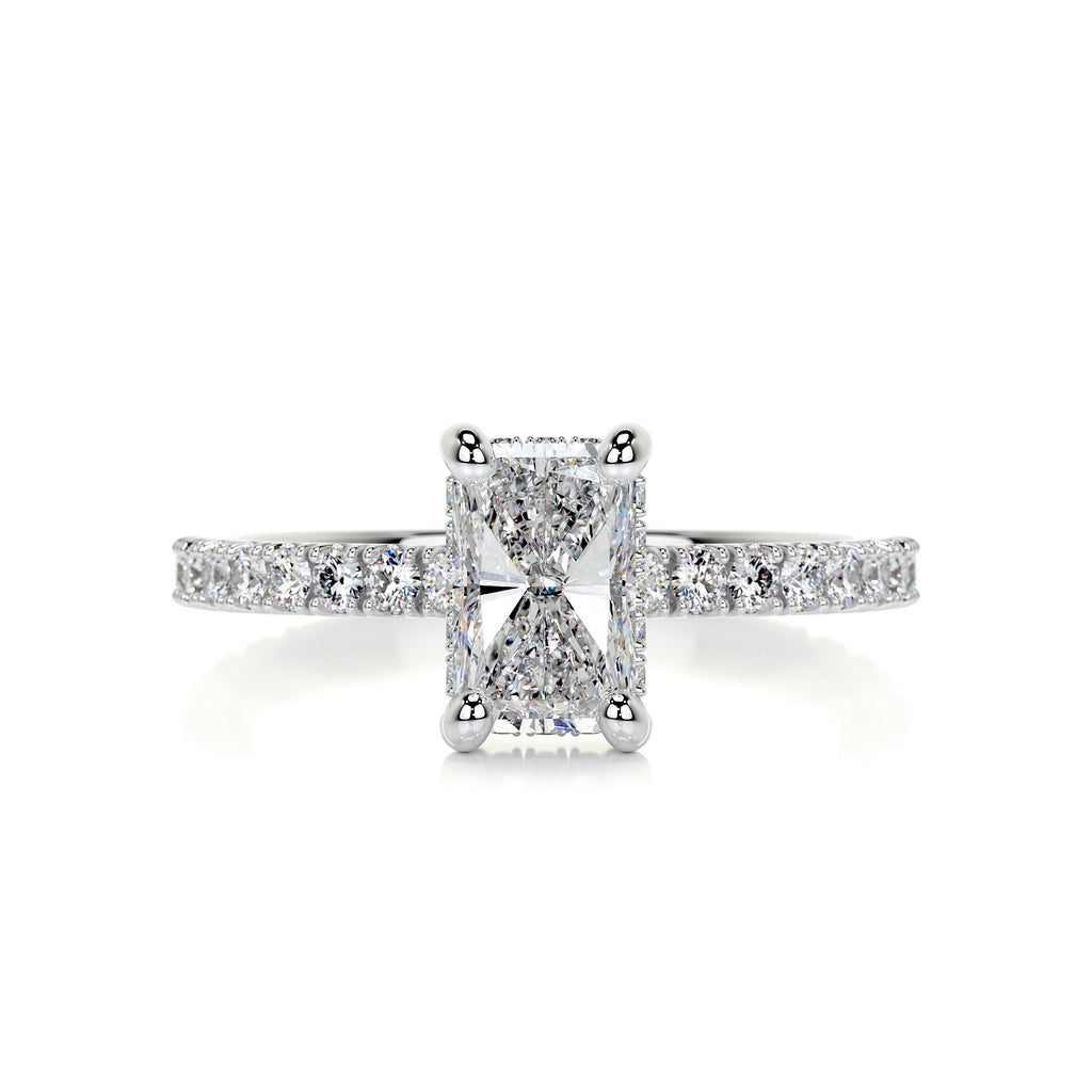 1.5 Carat · Radiant Hidden Halo ·   14K White Gold