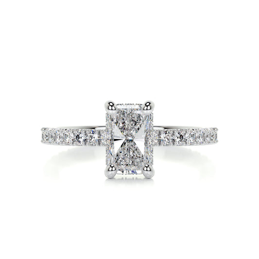 1.5 Carat · Radiant Hidden Halo ·   14K White Gold Radiant Cut Diamond Engagement Rings