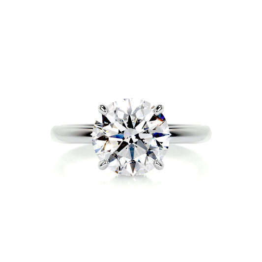 2.1 Carat · Round Hidden Halo ·   14K White Gold Round Cut Diamond Engagement Rings