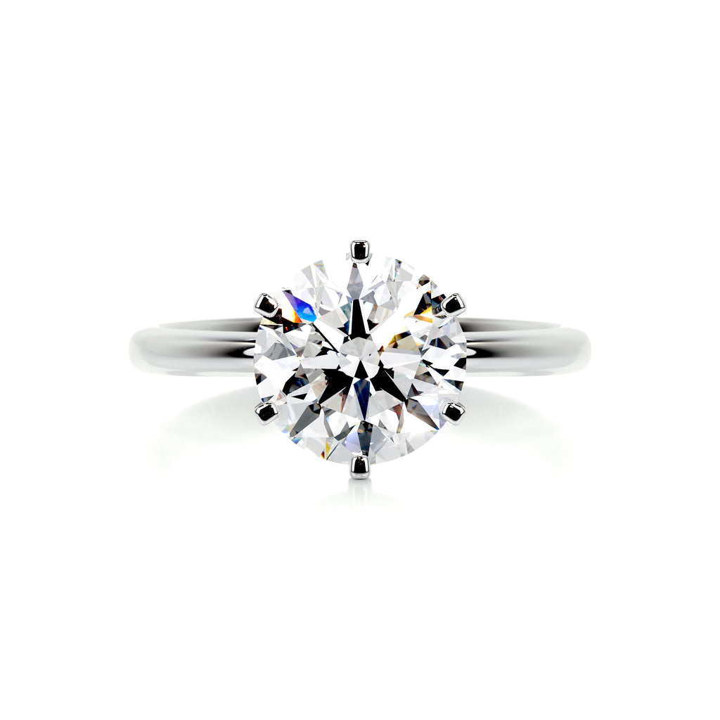 2.5 Carat · Round Solitaire ·   14K White Gold Round Cut Diamond Engagement Rings