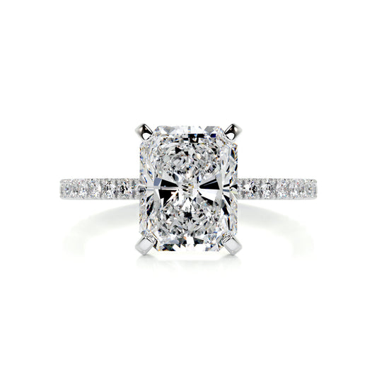 3.3 Carat · Radiant Pave ·   14K White Gold Radiant Cut Diamond Engagement Rings