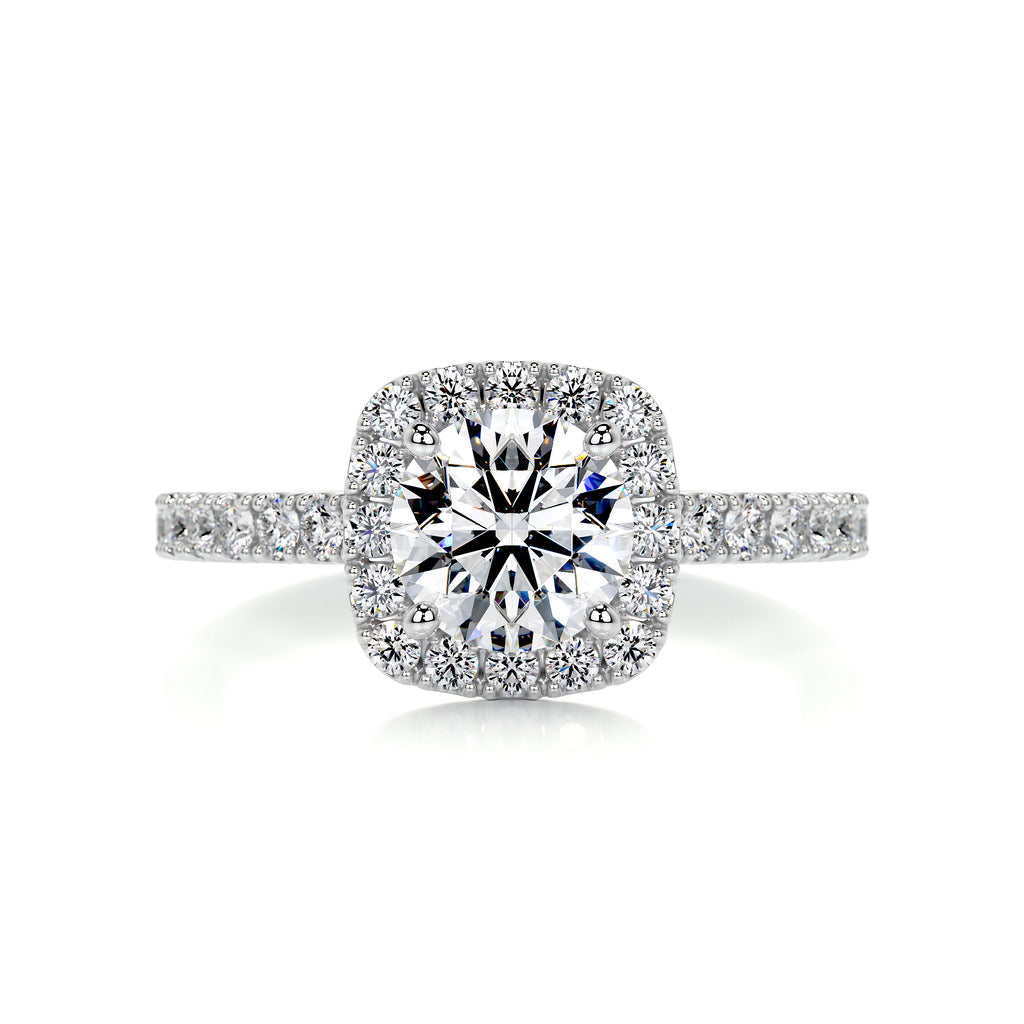 1.4 Carat · Round Halo ·   14K White Gold