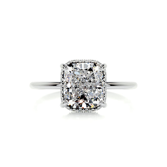 3.1 Carat · Cushion Hidden Halo ·   14K White Gold Cushion Cut Diamond Engagement ring