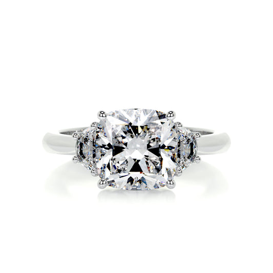 3 Carat · Cushion 3 stones ·   14K White Gold Cushion Cut Diamond Engagement ring