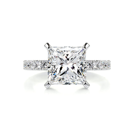 3.5 Carat · Princess Pave ·   14K White Gold Princess Cut Diamond Engagement Ring