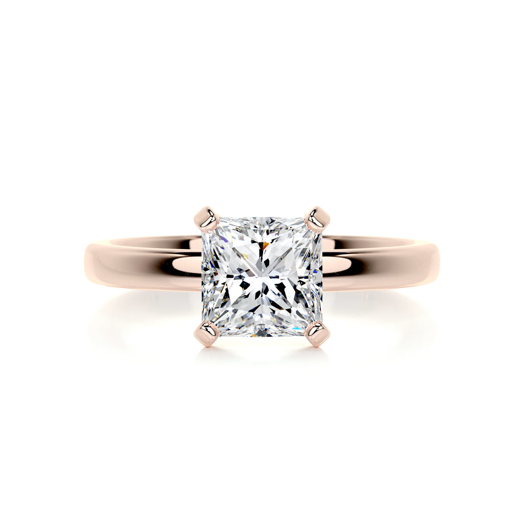 1.5 Carat · Princess Solitaire ·   14K Rose Gold