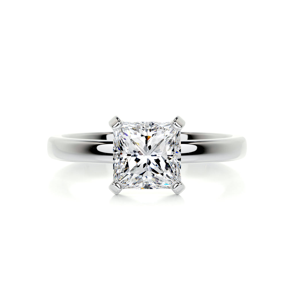 1.5 Carat · Princess Solitaire ·   14K White Gold Princess Cut Diamond Engagement Ring