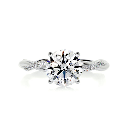 1.8 Carat · Round Pave ·   14K White Gold Round Cut Diamond Engagement Rings